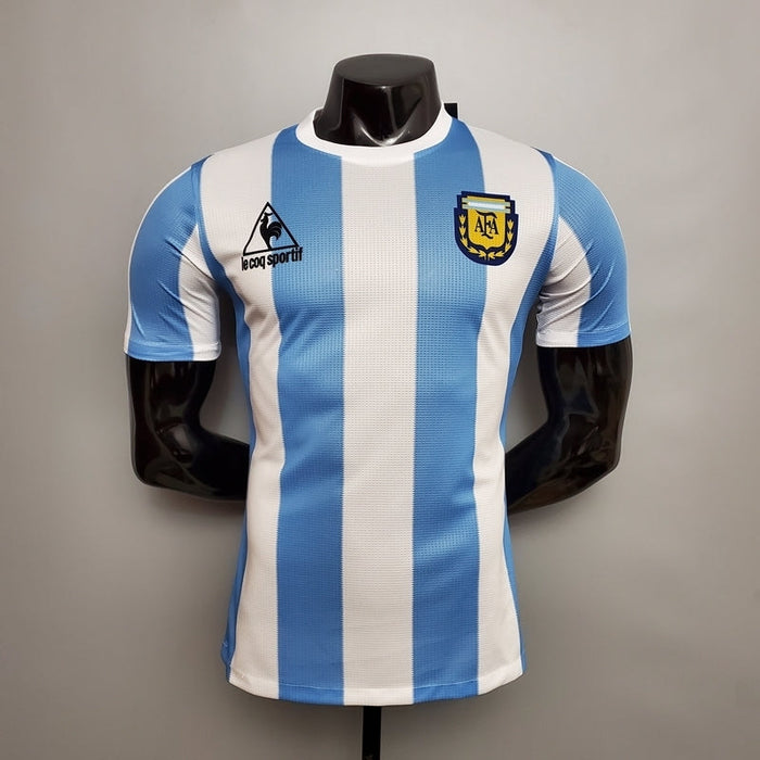 Maglia Argentina Retro 1986 Blu e Bianca - Le Coq Sportif