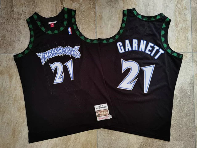 Canotta NBA Atlanta Hawks Retro 1997 - 1998 Mitchell & Ness Authentic Garnett 21 - Nera