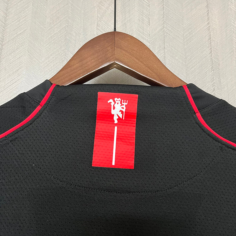 Maglia Retro Trasferta II do Manchester United 2007 Nera  - Manica Lunga