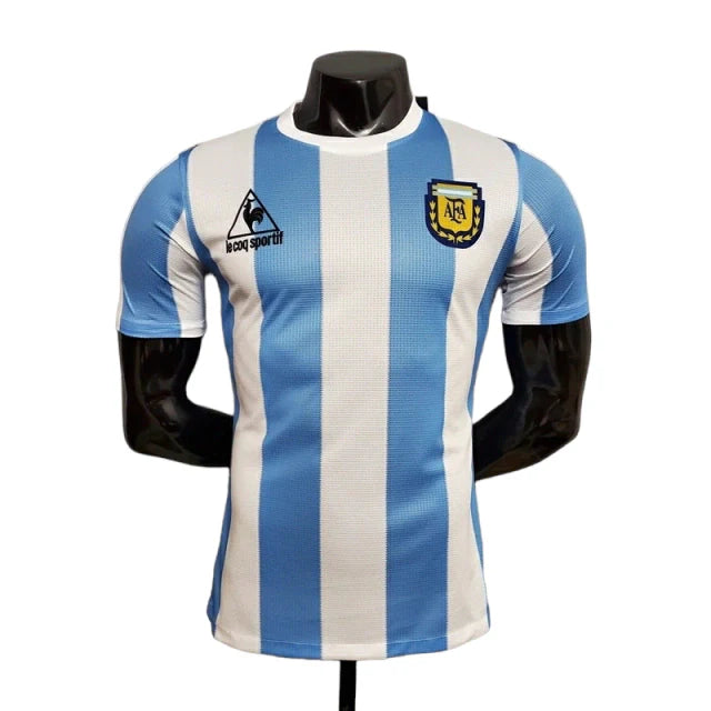 Maglia Argentina Retro 1986 Blu e Bianca - Le Coq