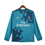 Maglia Retro Real Madrid II Trasferta 2017/18 Manica Lunga Maschile Blu