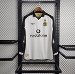Maglia Manchester United Retro 2001/02 II Bianca e Nera Umbro Double Face Manica Lunga