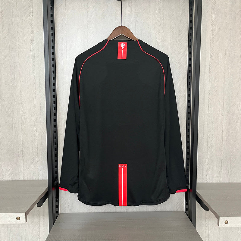 Maglia Retro Trasferta II do Manchester United 2007 Nera  - Manica Lunga