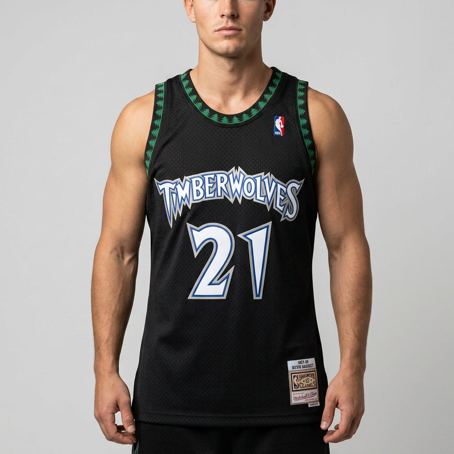 Canotta NBA Atlanta Hawks Retro 1997 - 1998 Mitchell & Ness Authentic Garnett 21 - Nera